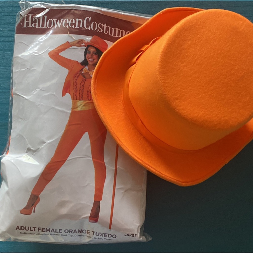 Orange Halloween Costume with Hat
